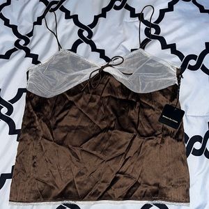 Barbara Bui Brown Silk Tank Top
